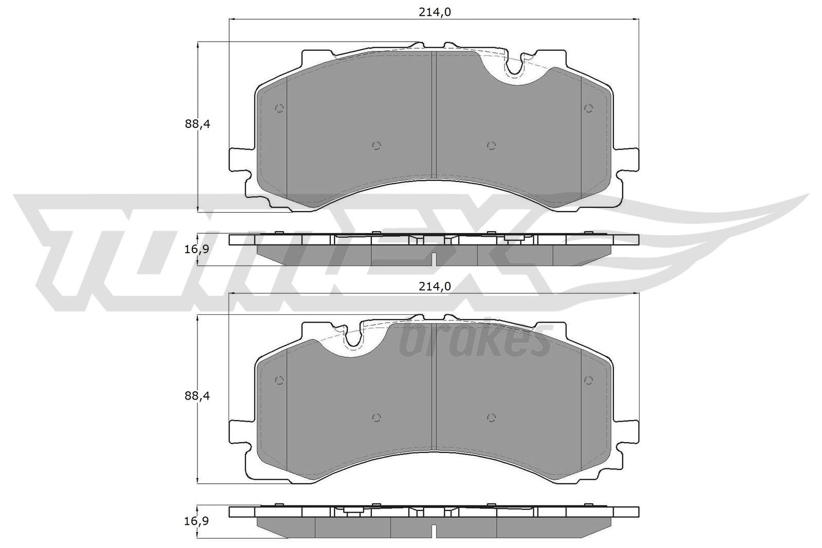 Sada brzdových platničiek kotúčovej brzdy TOMEX Brakes